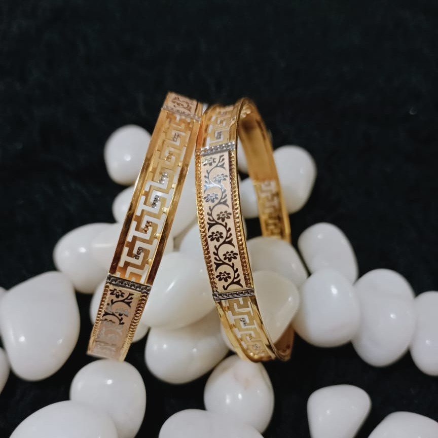 916 Gold Unique Copper Kadli Bangle