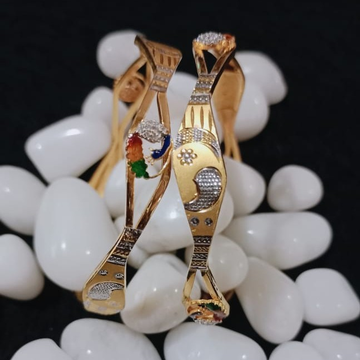 22K Gold Peacock Design Copper Kadli by 