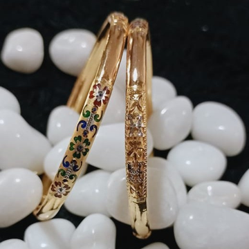 916 Gold Flower Design Kadli Bangle by 