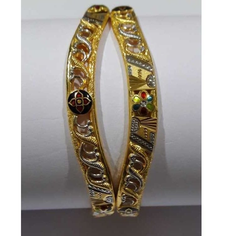 916 Gold Fancy Colorful Designer Copper Kadli