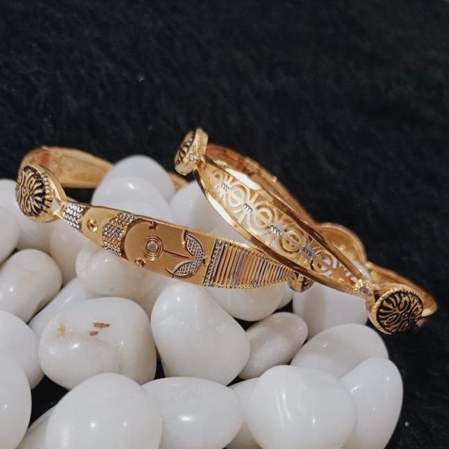 22K Gold Floral Design Copper Kadli