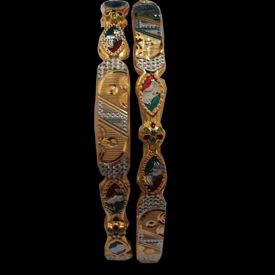 916 Gold Cz Meena Bangle SG-47