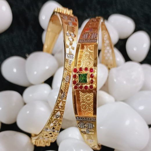 916 Gold Fancy Color Stone Bangles