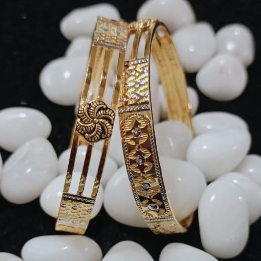 916 Gold Designer Flower Design Bangle