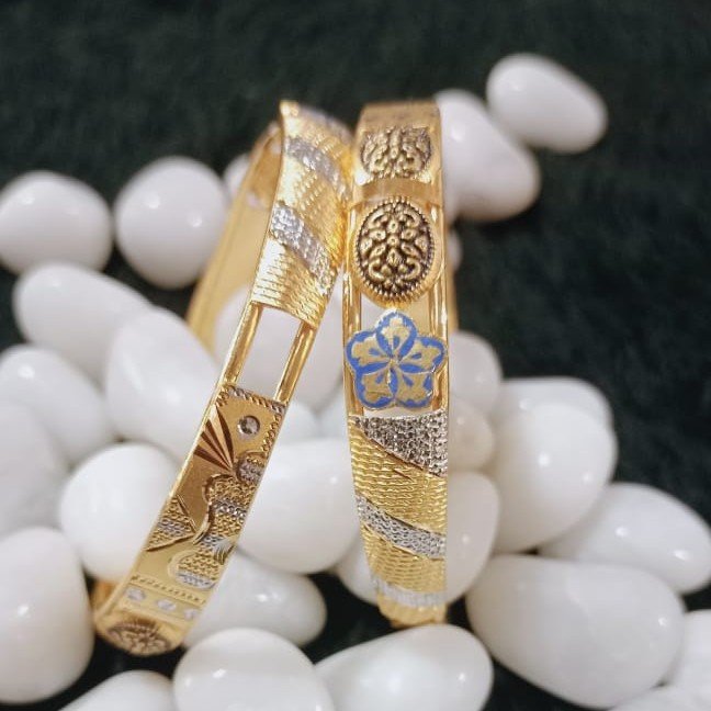 22K Gold Flower Design Copper Kadli