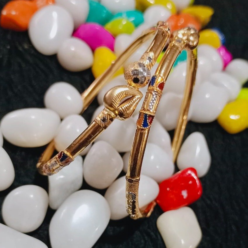 22K Gold Mango Design Copper Kadali Bangle