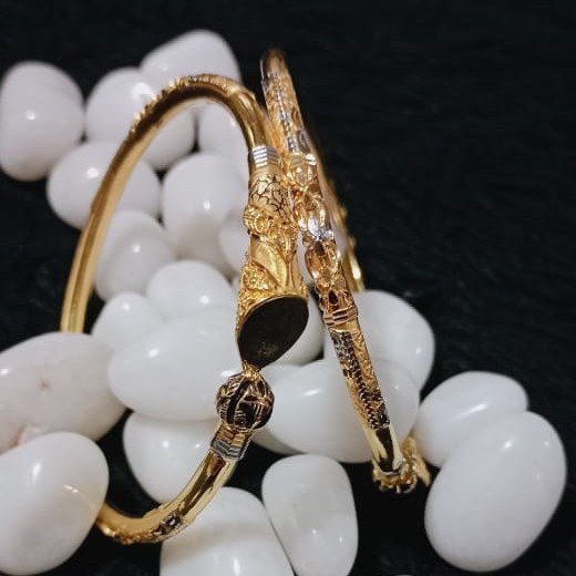 916 Gold Ball Pipe Copper Kadli Bangle