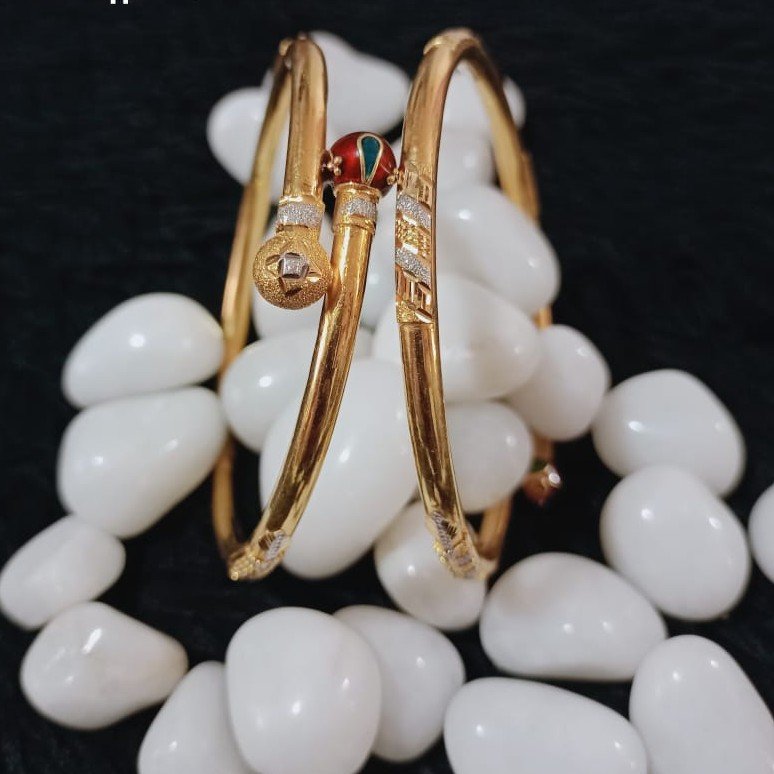 916 Gold Adjustable Copper Kadli Bangle SGC15