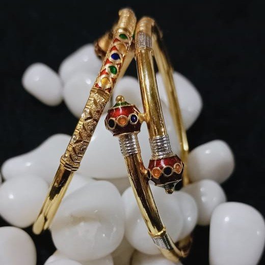 916 Gold Adjustable Copper Kadli Bangle