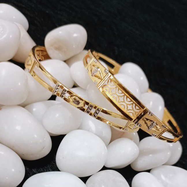 916 Gold Fancy Double Pipe Copper Kadli